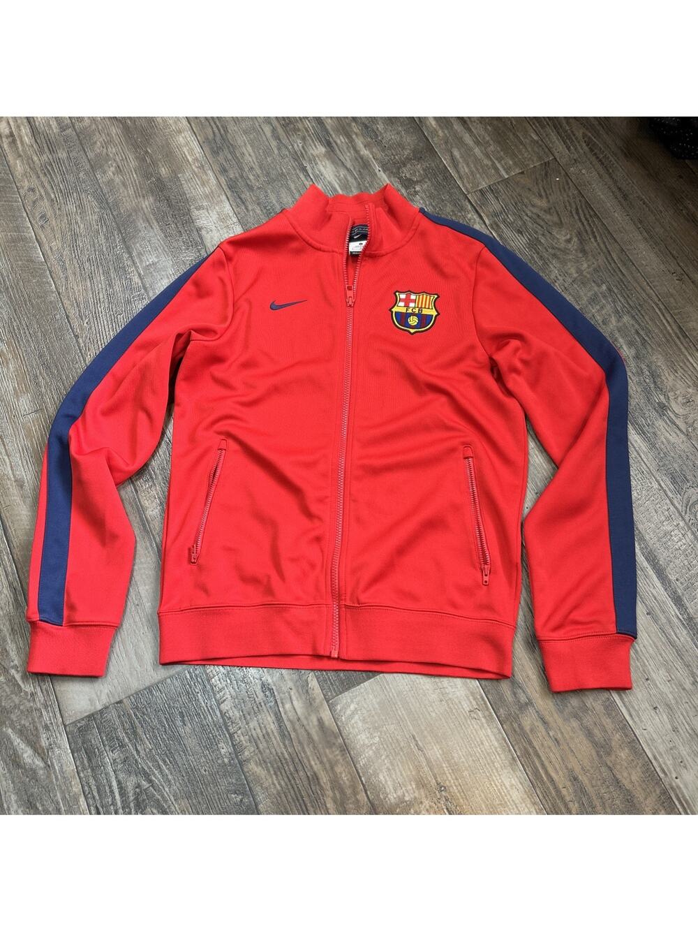 Nike FC Barcelona Track Jacket Mens Red Barca Soccer Full Zip Size S
